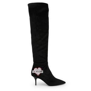 Love Moschino Black Velvet High Boots